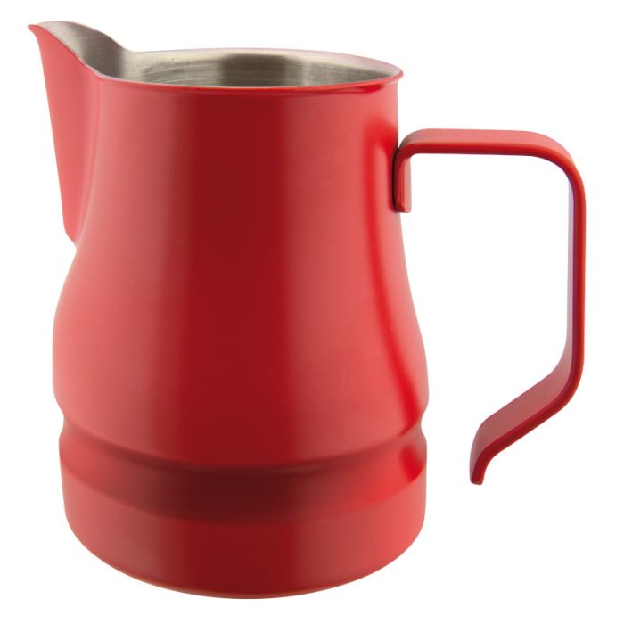 Professional red stainless steel milk frother