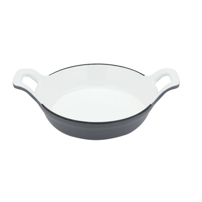 Kleine Gusseisenpfanne grau 2 Griffe 18cm