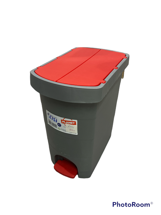 Grey pedal bin - colored lid 9LT