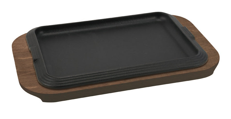 Rechteckiger GIZE Teller + Holzhalter 30X22cm