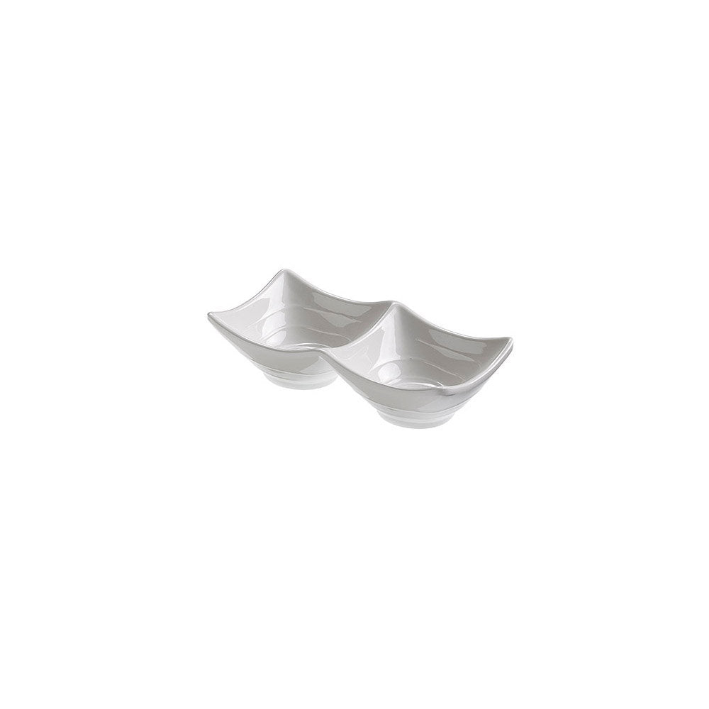 Mini Salsiere mit 2 Fächern 16x8.5x5h cm