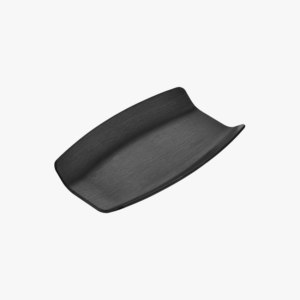 Schwarze rechteckige Melamin Platte 33x17 cm 402