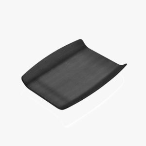 Schwarze rechteckige Melamin Platte 26x32.5 cm