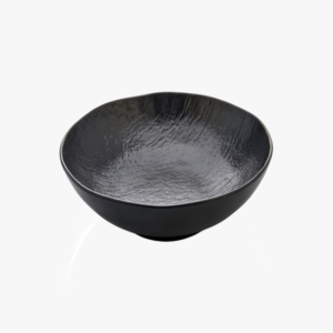 Schwarze dekorierte Melamin Salatschüssel 31,5 cm