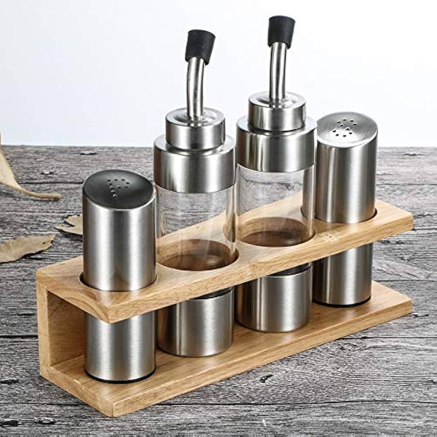 Holzöl + Flasche und Rechteckige Salzstreuer