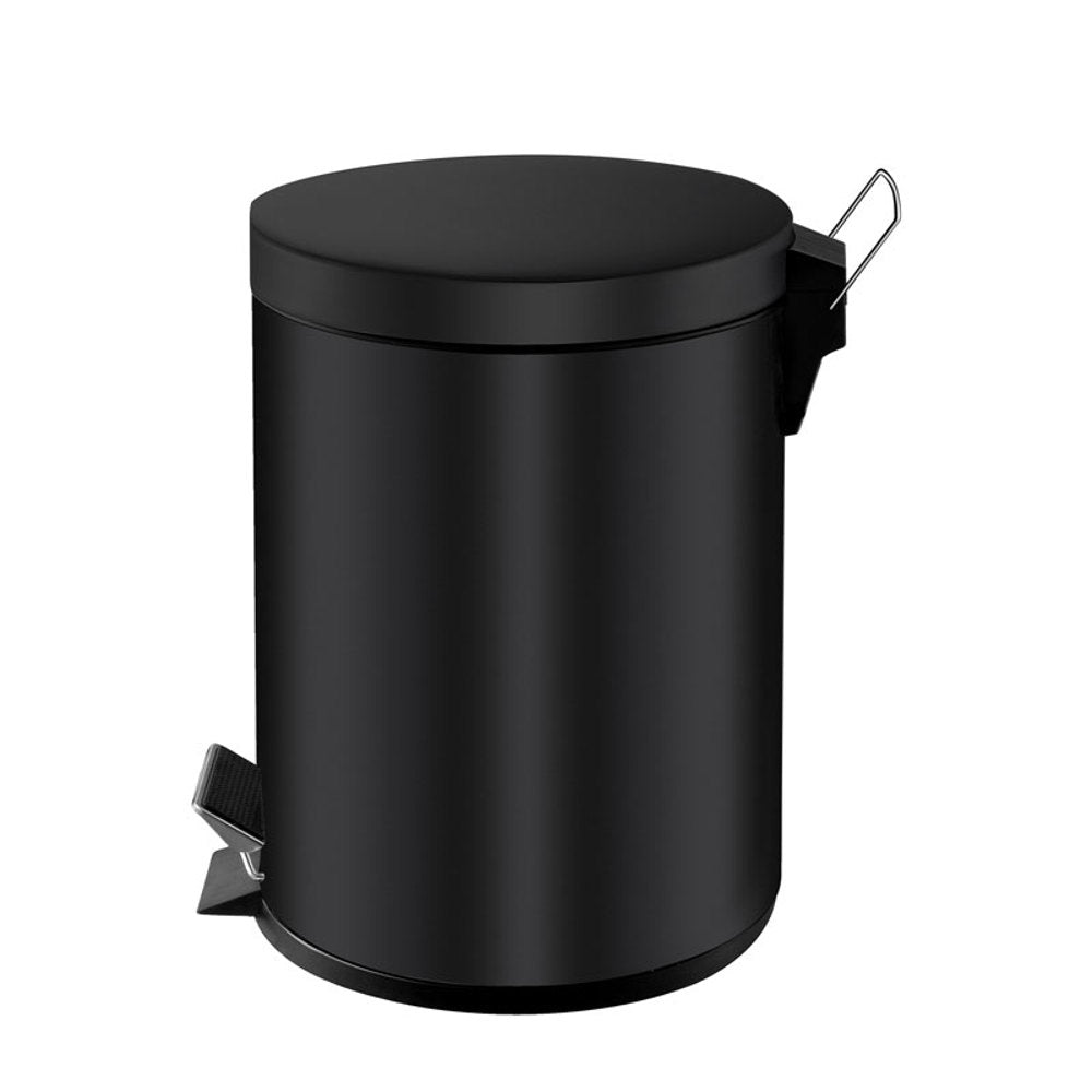 Schwarzer Inox-Abfallbehälter mit Pedal 16 LT