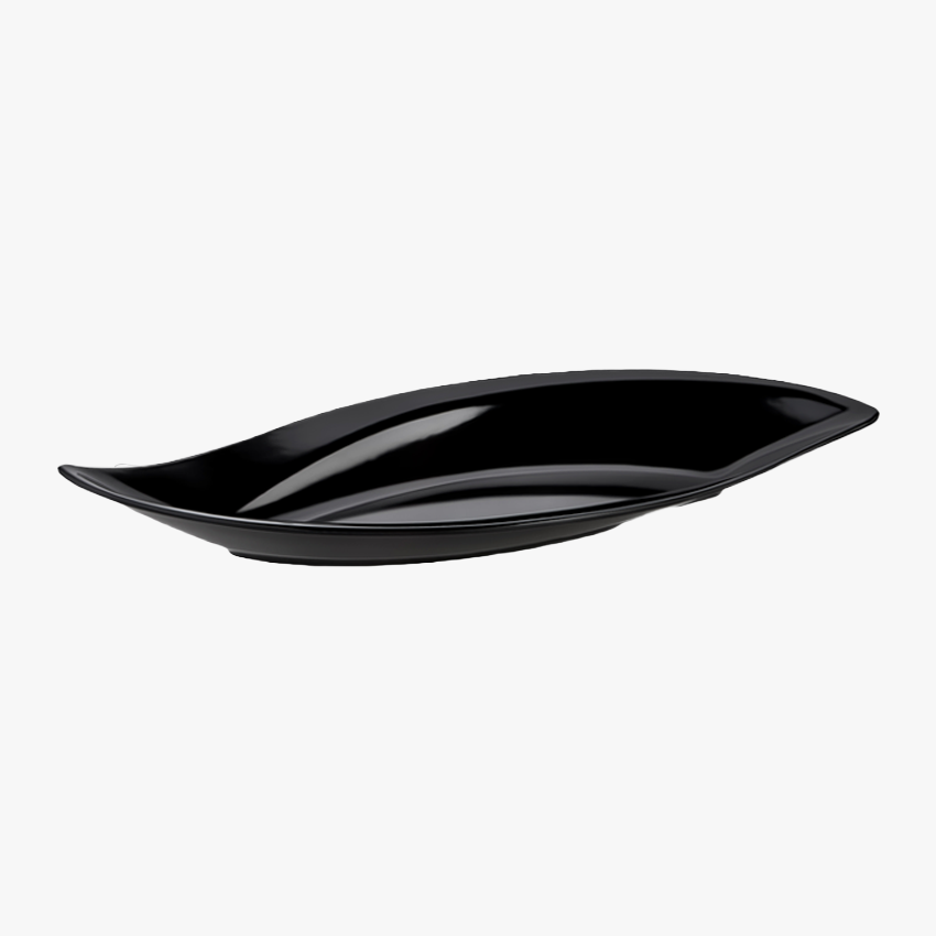 Pjatance blattförmig schwarz Melamin 24x50cm H:6.5cm