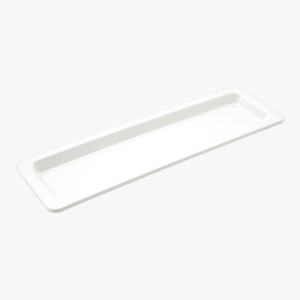 Weiße/Schwarze Wanne Melamin 2/4 x 20 mm 53x16 cm