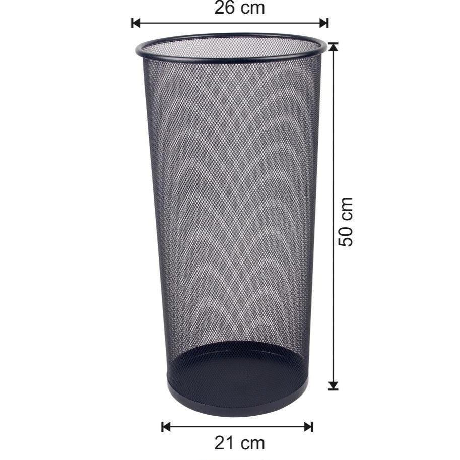 Black/Metallic Mesh Round Bin 50cm
