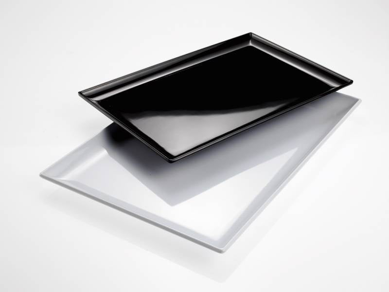 Melamin rechteckige schwarze Platte 35x24x2.3cm