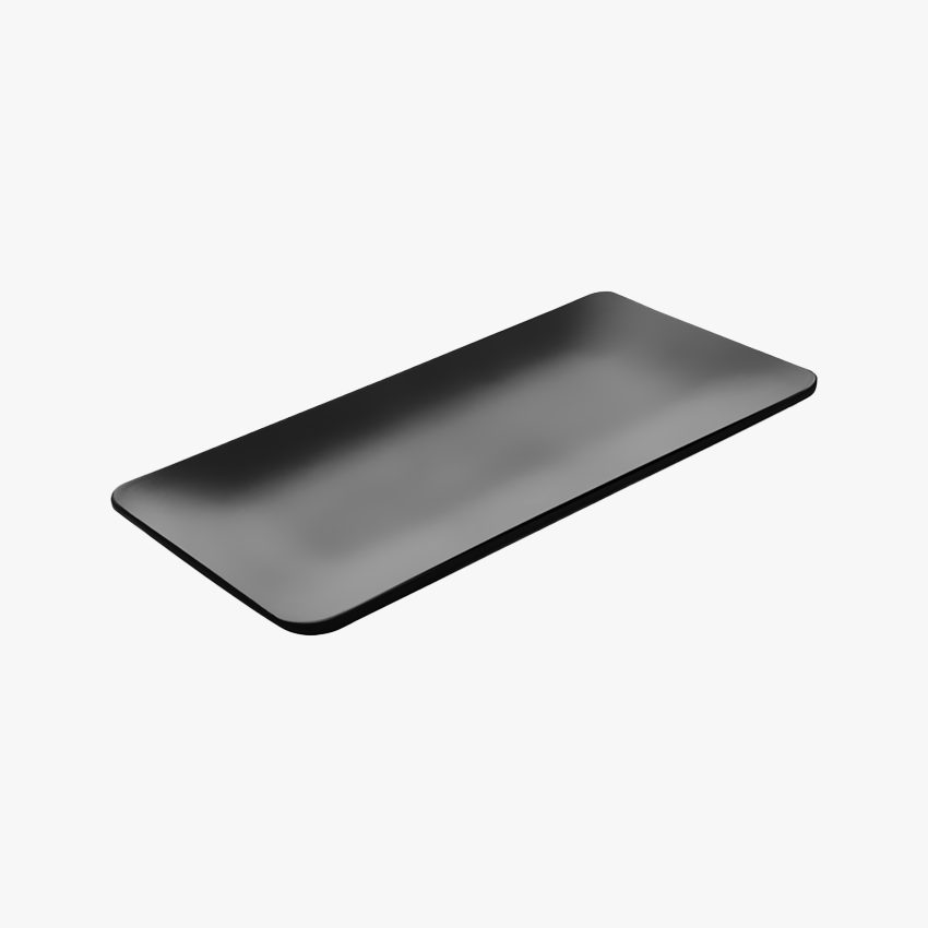 Rechteckige schwarze Platte Melamin 32x17 cm