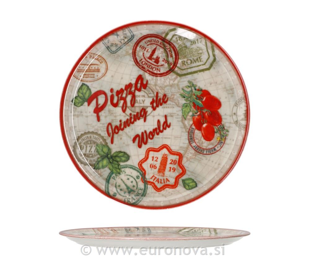 Teller pizza 33CM PORCELANI