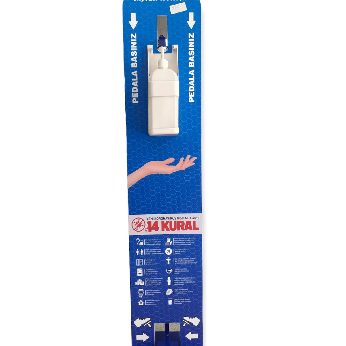 METALLIC COLUMNS WITH FOOT PEDAL DISINFECTANT