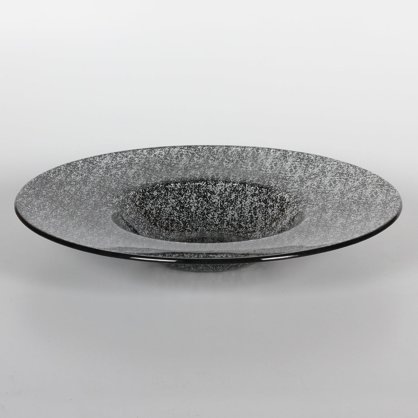 Schwarzer runder Glas-Teller 29,5 cm