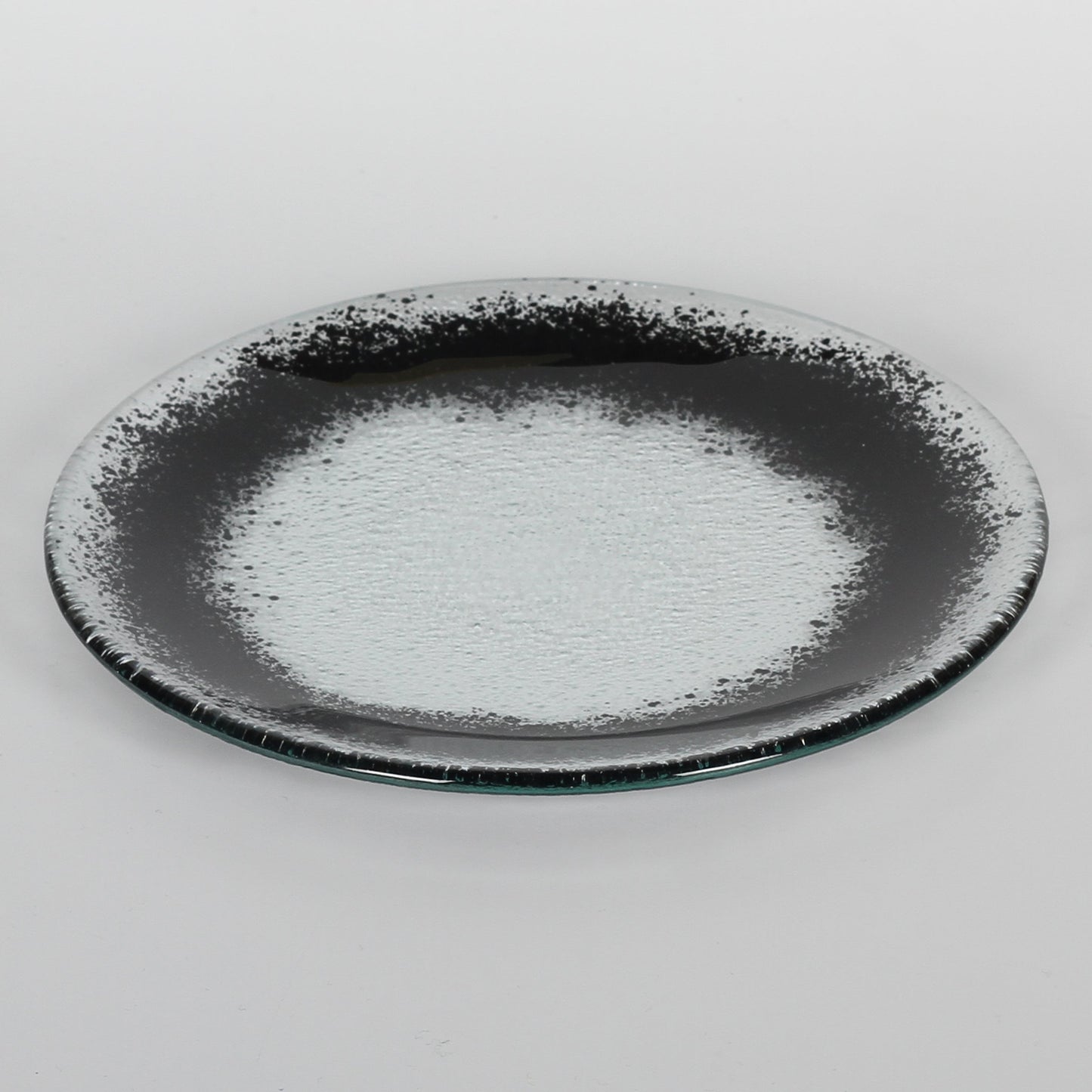 Schwarzer runder Glas-Teller 19,5 cm