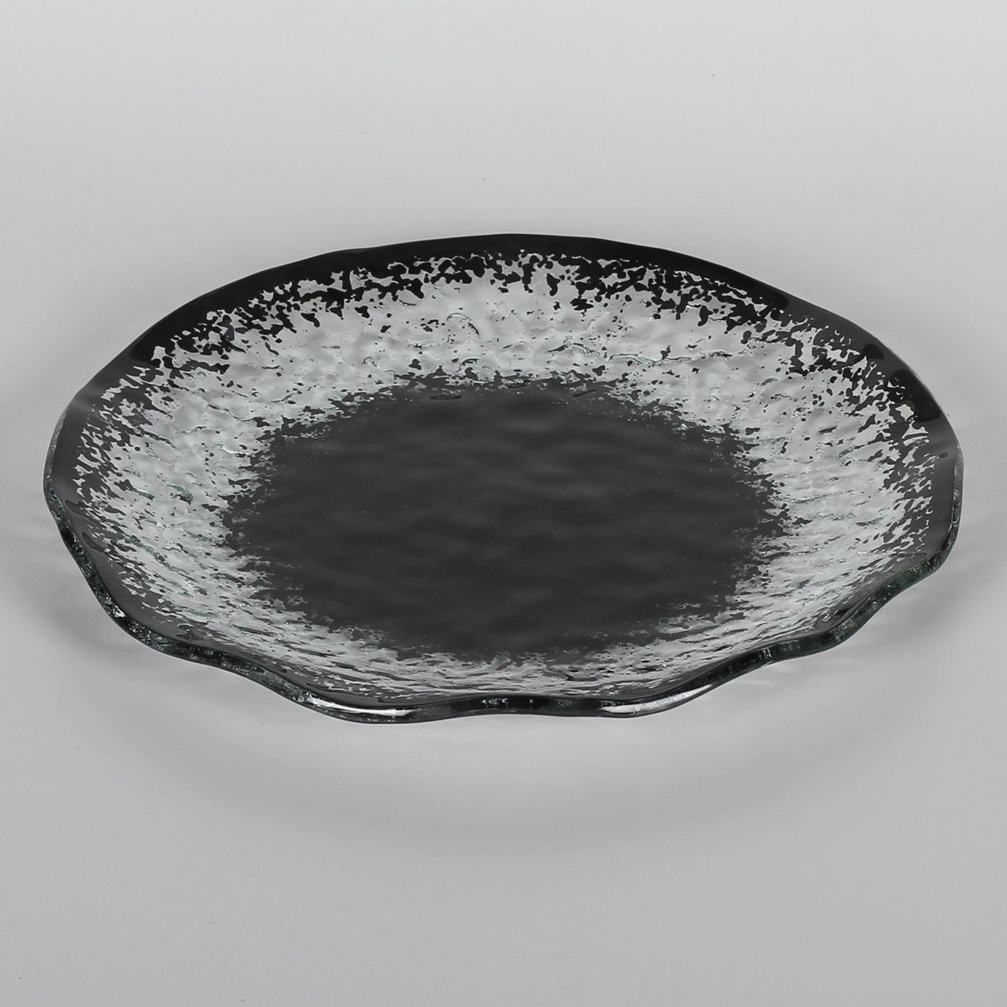 Schwarzer runder Glas-Teller 19,5 cm