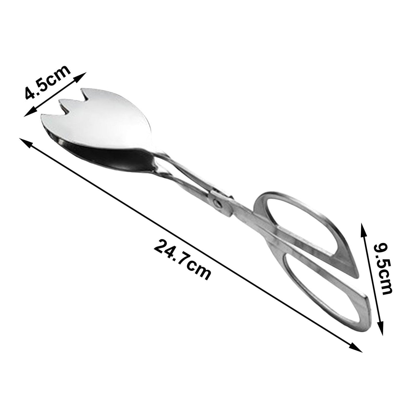 Oval food tongs with stainless steel teeth