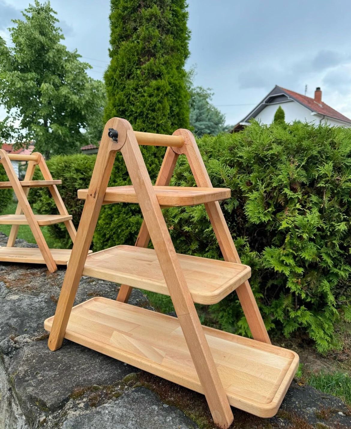 Derrase Holz 3 Etagen 60 x 55 cm