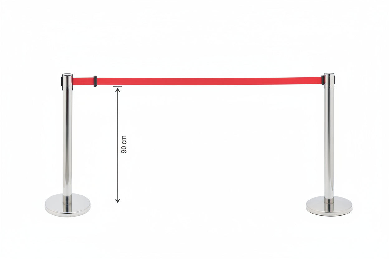Kolonë Ndarëse Inox Gri H90 cm me Shirit 2.5 m