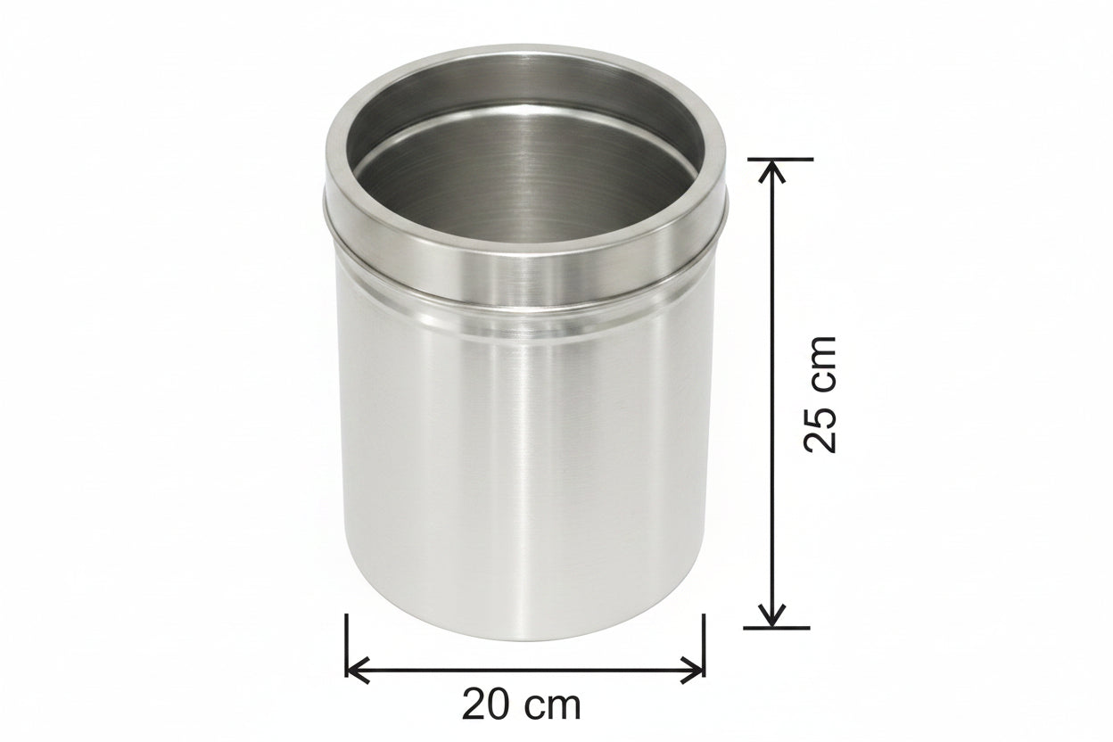 Kosh Inox i Zi me Unazë 8 L Ø20 cm