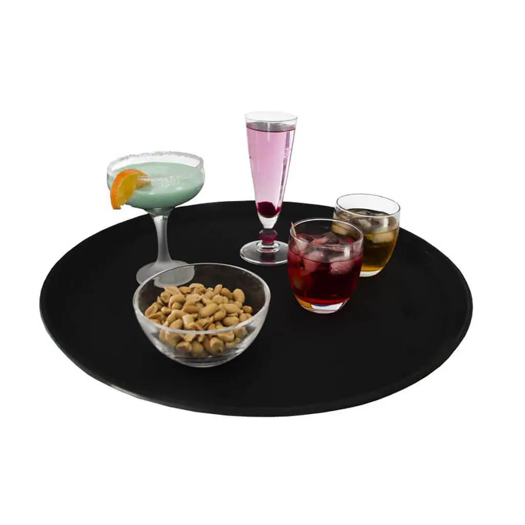 Runde schwarze Platte