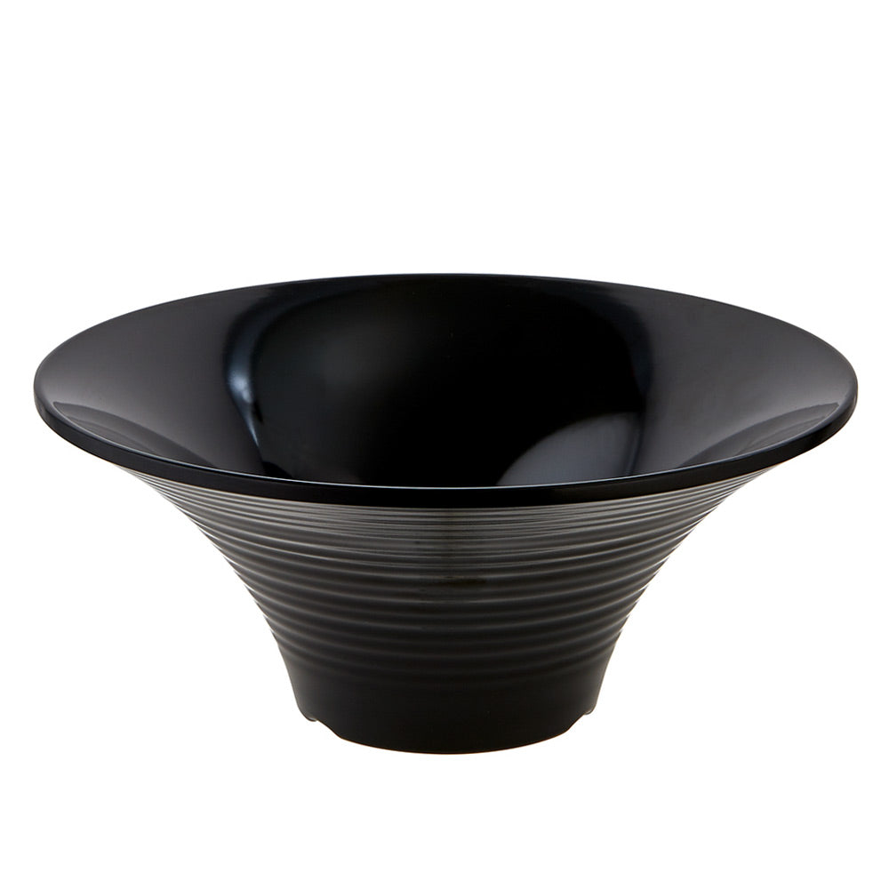 Runde schwarze Melamin Schüssel mit Streifen 24 cm