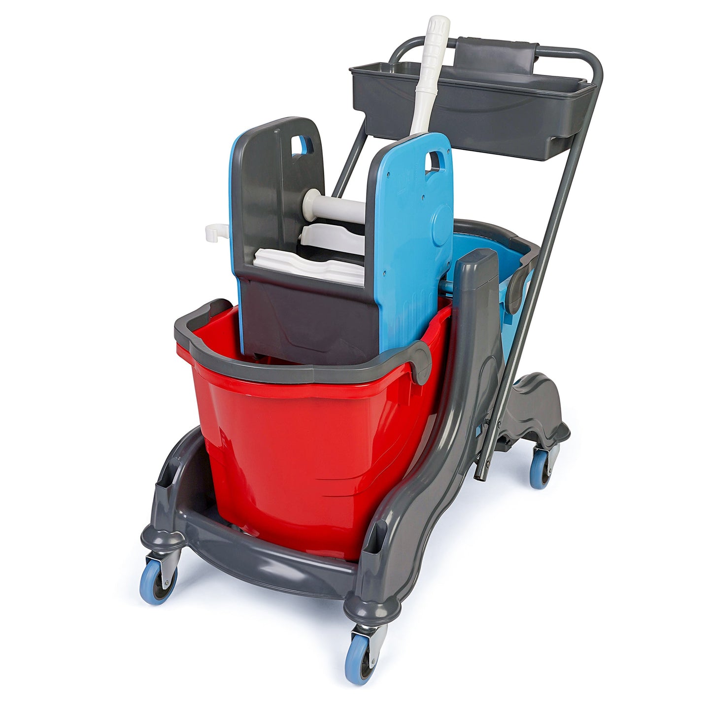 Reinigungswagen Grau 2 Eimer x 25 l + Halter