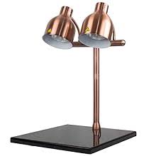 Essenwärmer mit zwei goldenen Lampen für Buffet