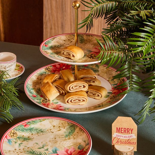 Mbajtese Porcelani me 2 Kate Festive