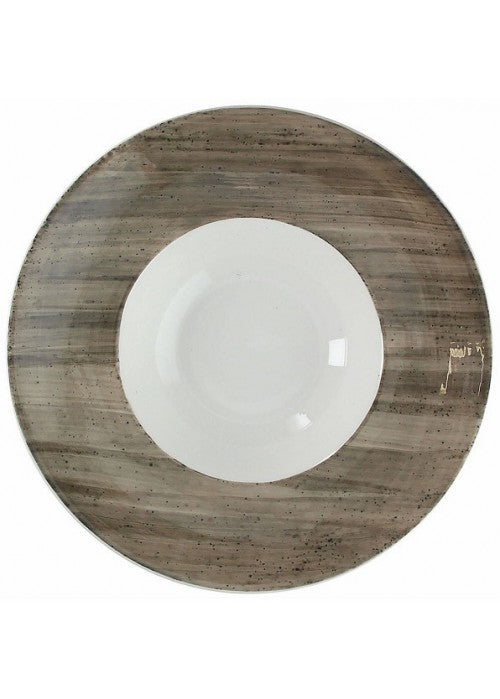 Piatto ovale 36 cm b-rush grigio