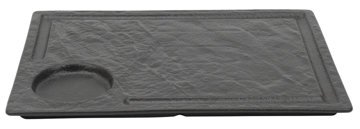 Steakplatte Vulcania schwarz 33x24cm PORZELLAN