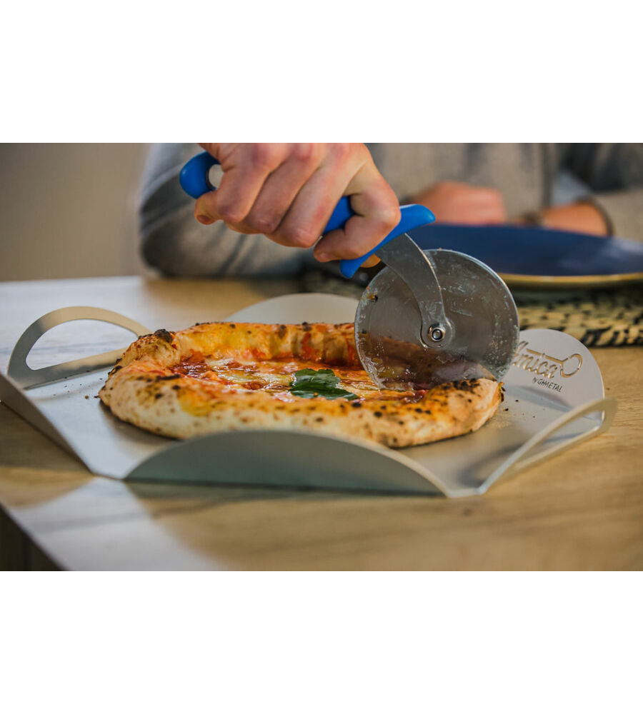 Aluminium-Tablett für gleichmäßiges Schneiden der Pizza 33 cm
