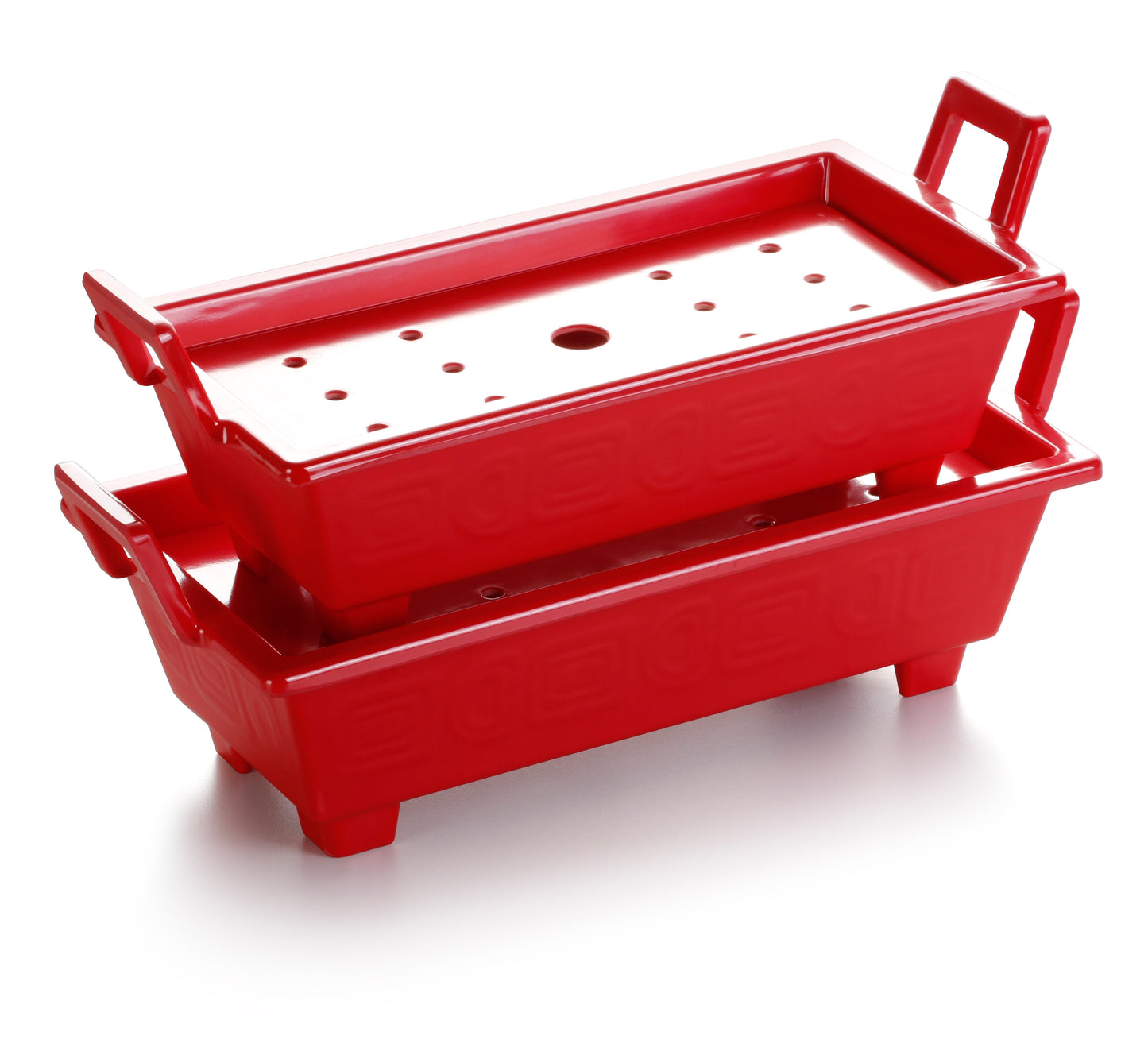 Roter Melamin-Aussteller