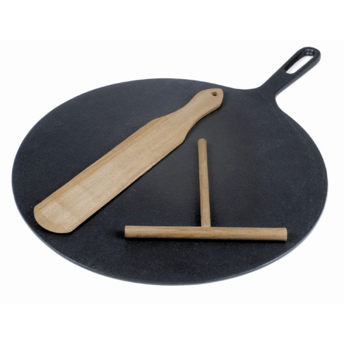 Gießform für Crêpes mit Spatel und Rolle