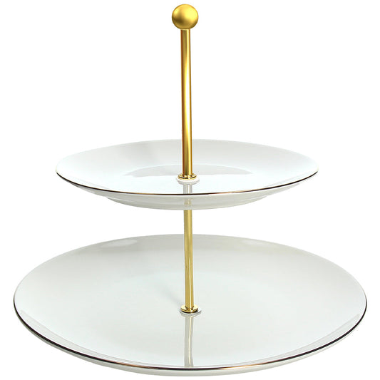 Porcelain Stand x 2 Tiers Gold