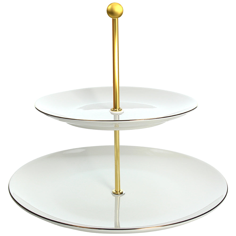 Porzellanhalter x 2 Etagen Gold