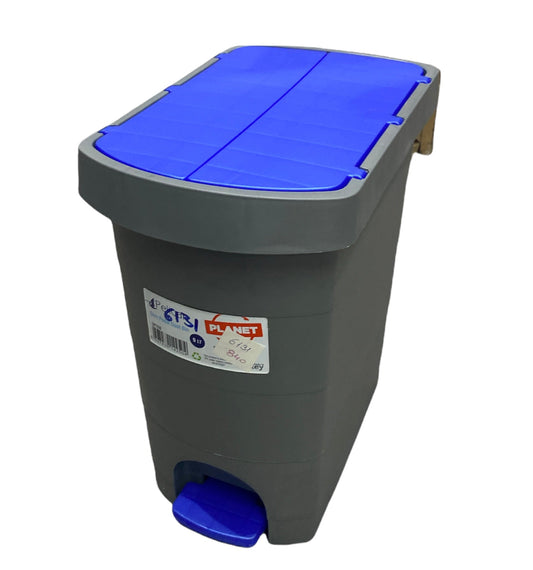 Grey pedal bin - colored lid 9LT