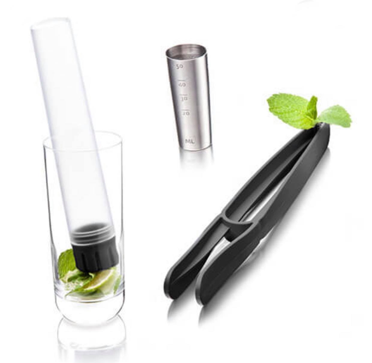 Set Cocktailpresse + Edelstahl-Dosierer 50ml + Klammer