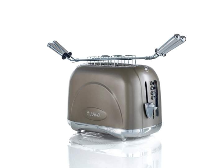 Elektrischer Toaster grau 2 Schlitze 900w
