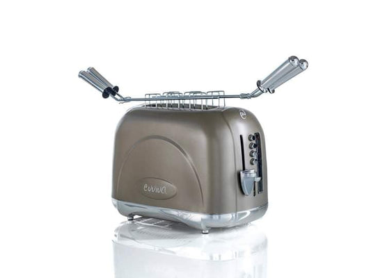 Elektrischer Toaster grau 2 Schlitze 900w