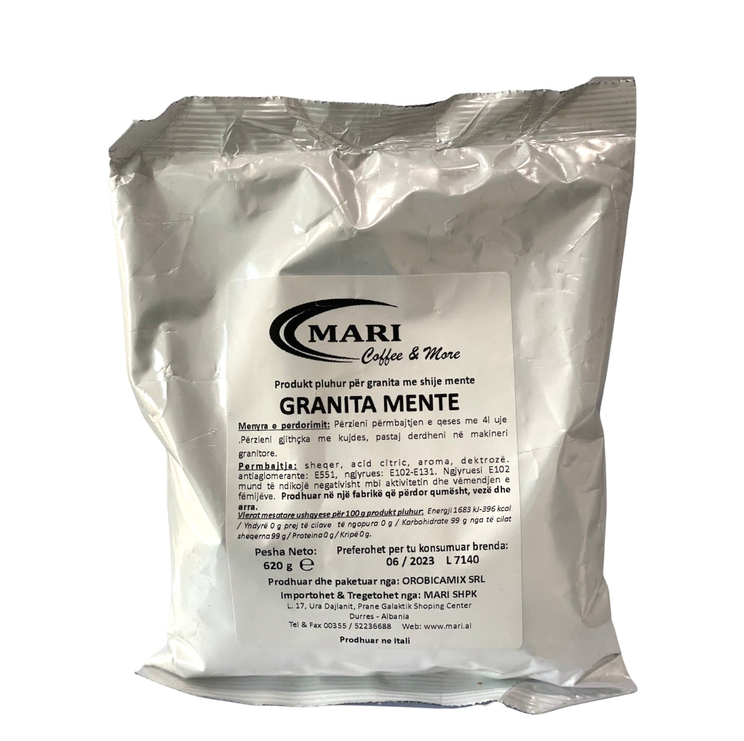 Granita-Pulver 620 gr in verschiedenen Geschmacksrichtungen