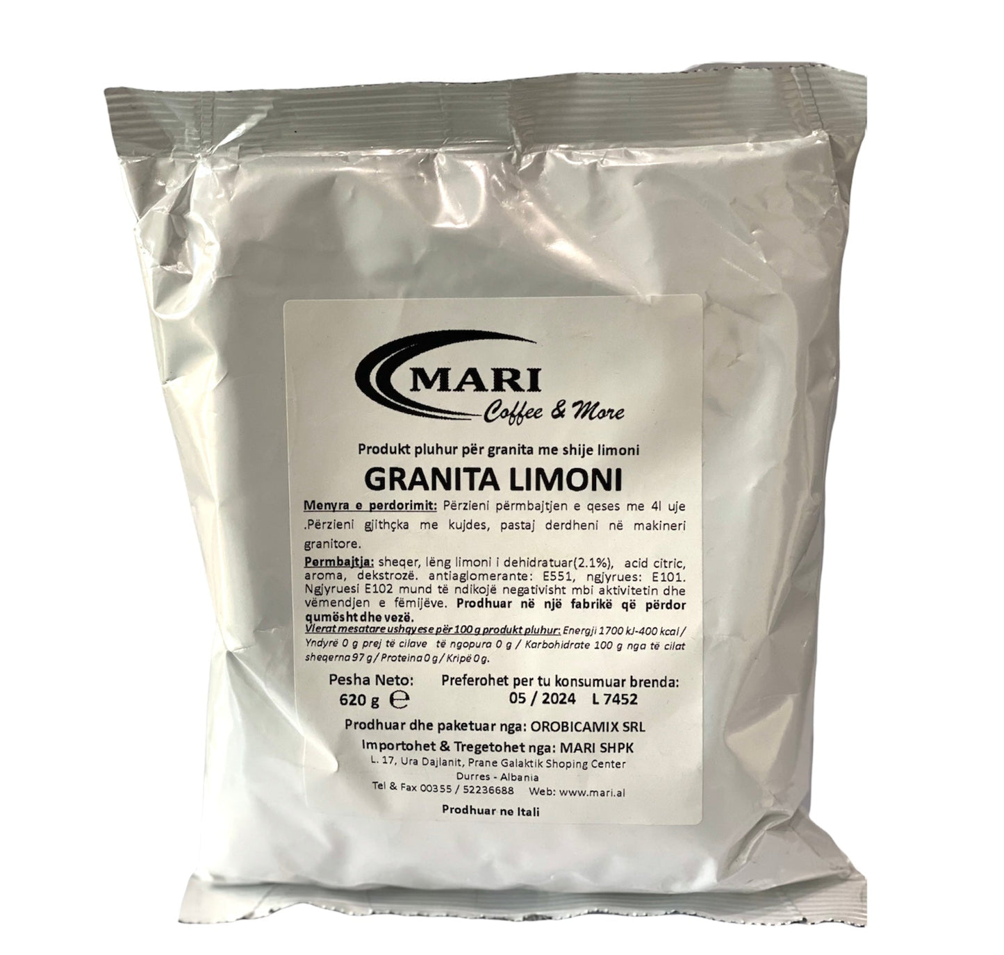 Granita-Pulver 620 gr in verschiedenen Geschmacksrichtungen