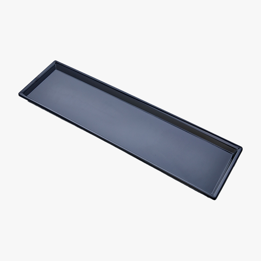 Rechteckige schwarze/weiße Platte Melamin 58x16 cm H.2 cm