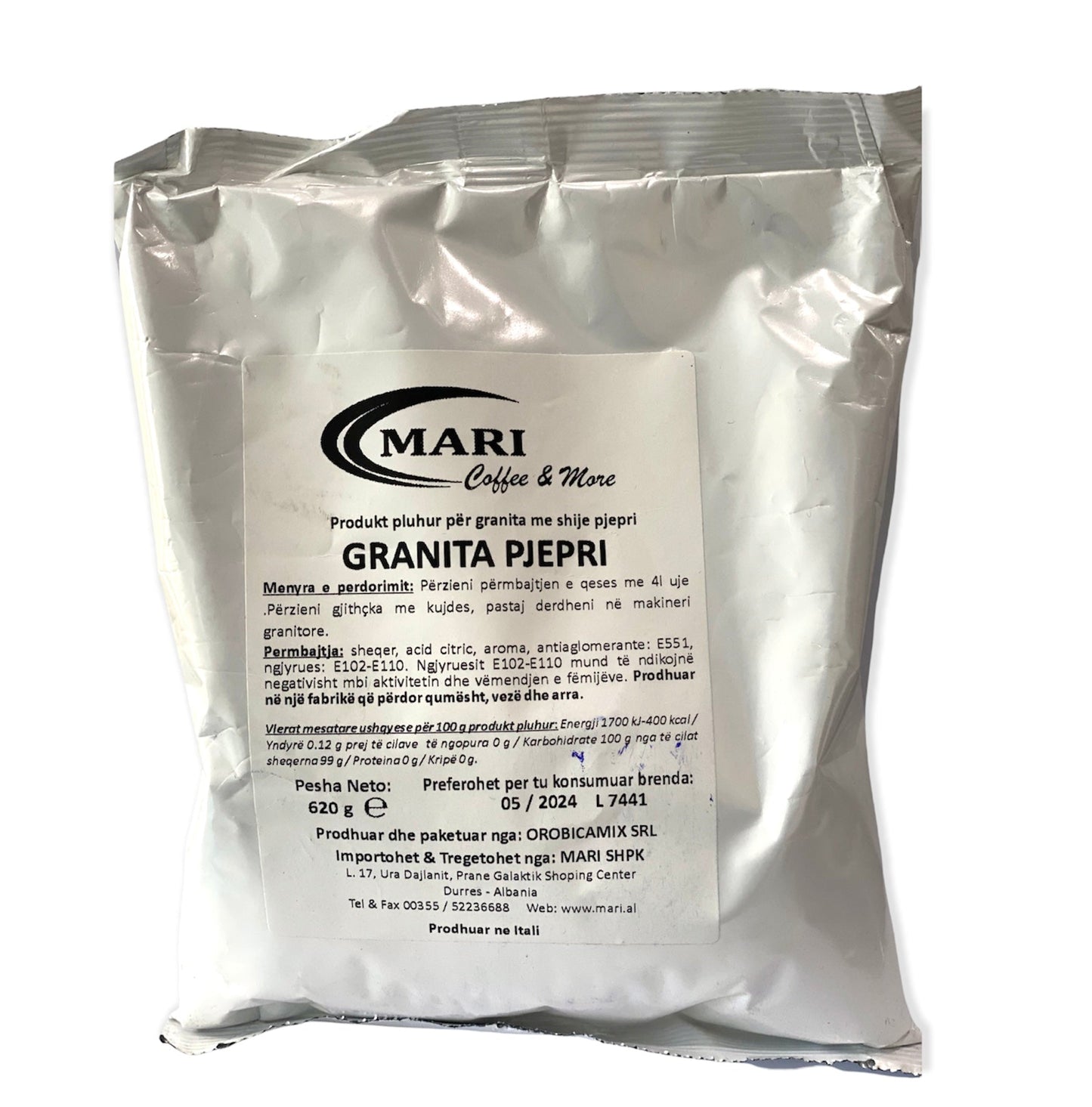 Granita-Pulver 620 gr in verschiedenen Geschmacksrichtungen