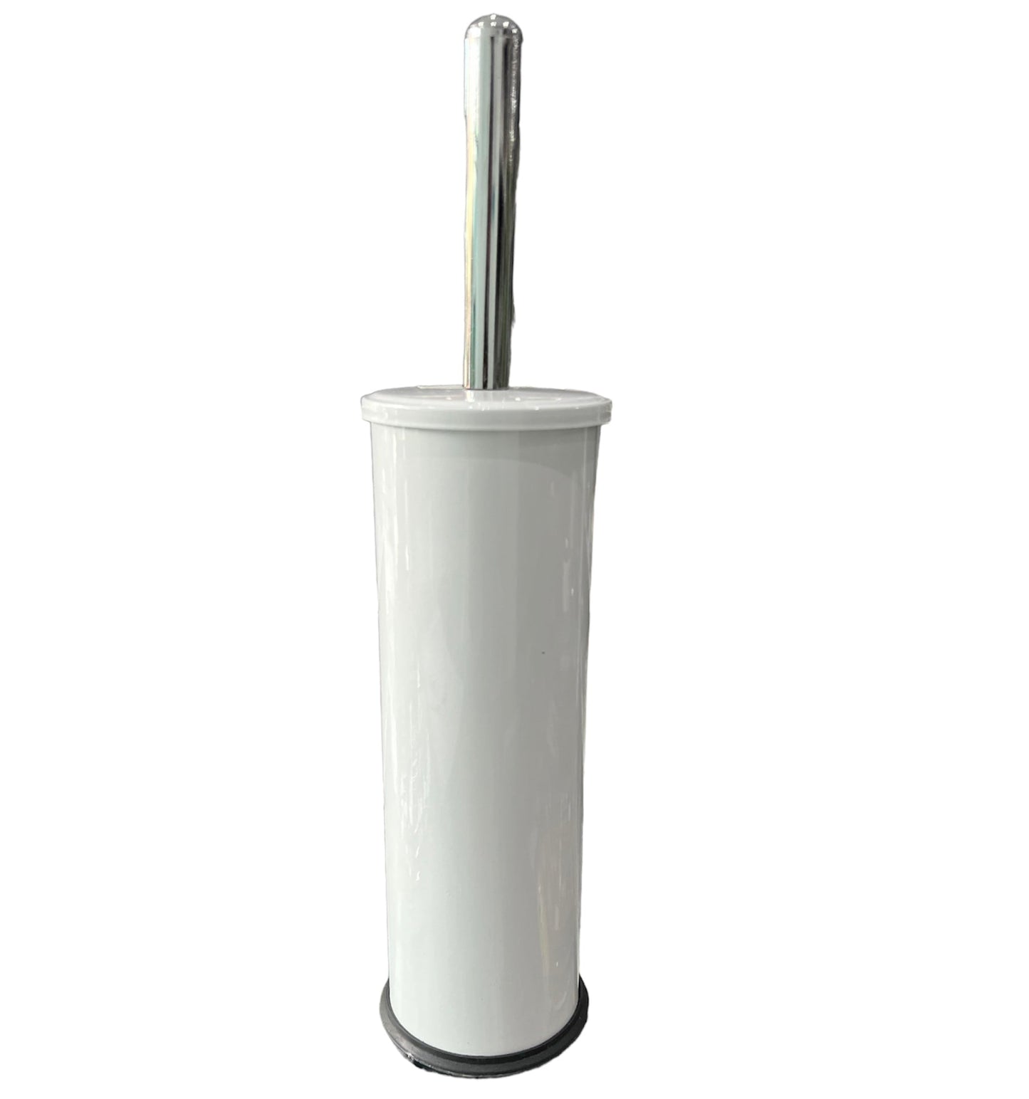 White metal toilet brush 8.5Cm H 36Cm