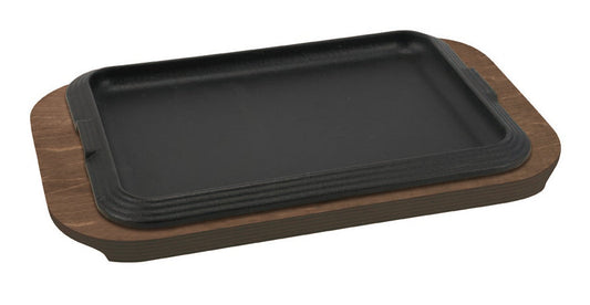 Rechteckiger GIZE Teller + Holzhalter 30X22cm