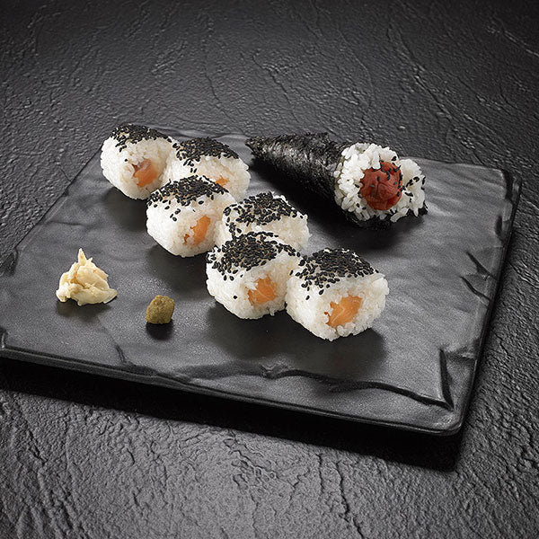 Sushi Melaminplatte schwarz 25x25x2h CM