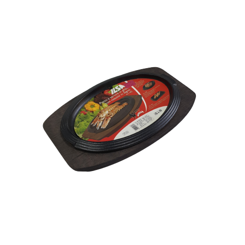 Ovale GIZE Platte + Holztablett 28x19cm