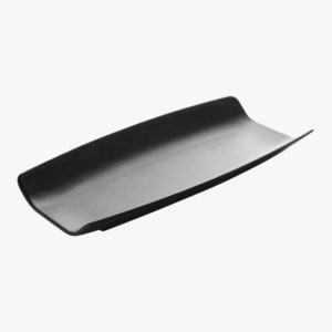 Schwarze rechteckige Melamin Platte  26x16 cm