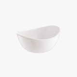 White smooth oval melamine bowl 10x8 cm